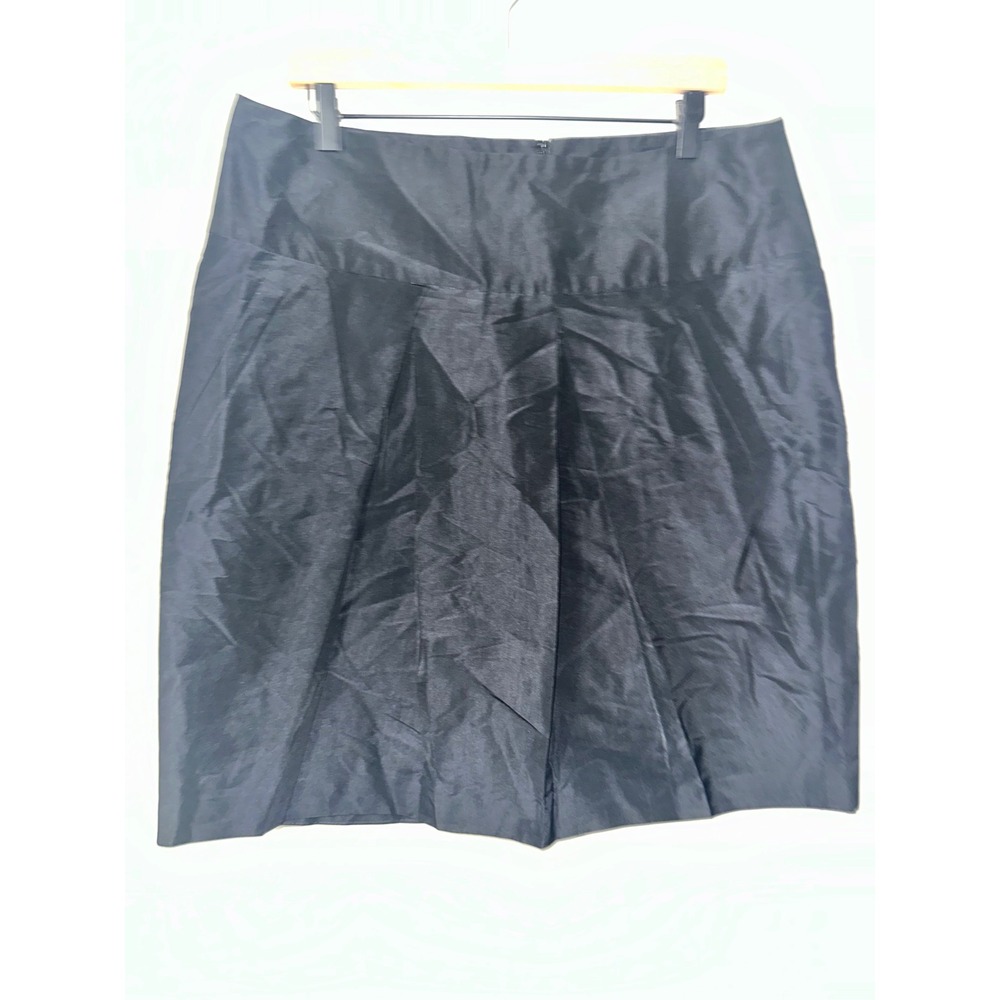 Gunex Made in‎ Italy Black Silk Blend A-Line Pleated Skirt Women's Size 12
